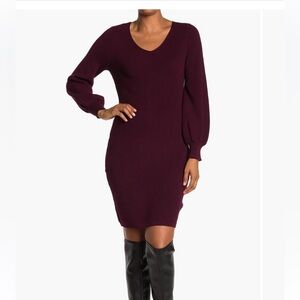 Elegant Burgundy Knit Dress